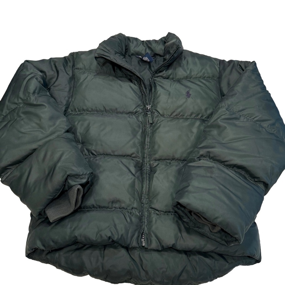 Polo Ralph Lauren BOYS DOWN PUFFER COAT JACKET GREEN  Sz S 8-10 EUC